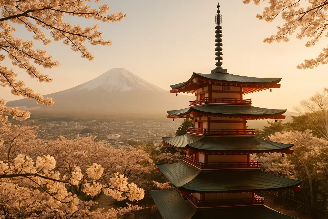 Mont Fuji et pagode Chureito, Japon